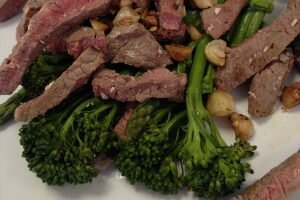 Steak, Macadamia Nuts and Broccoli