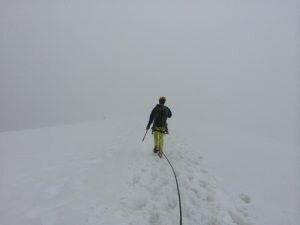 The descent in a whiteout